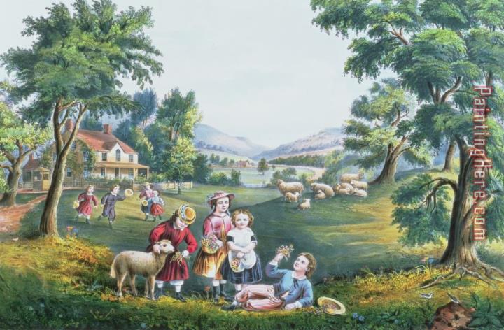 Currier and Ives The Four Seasons of Life Childhood